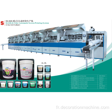 Machine d&#39;impression à écran UV automatique pour les seaux de 1 à 5L